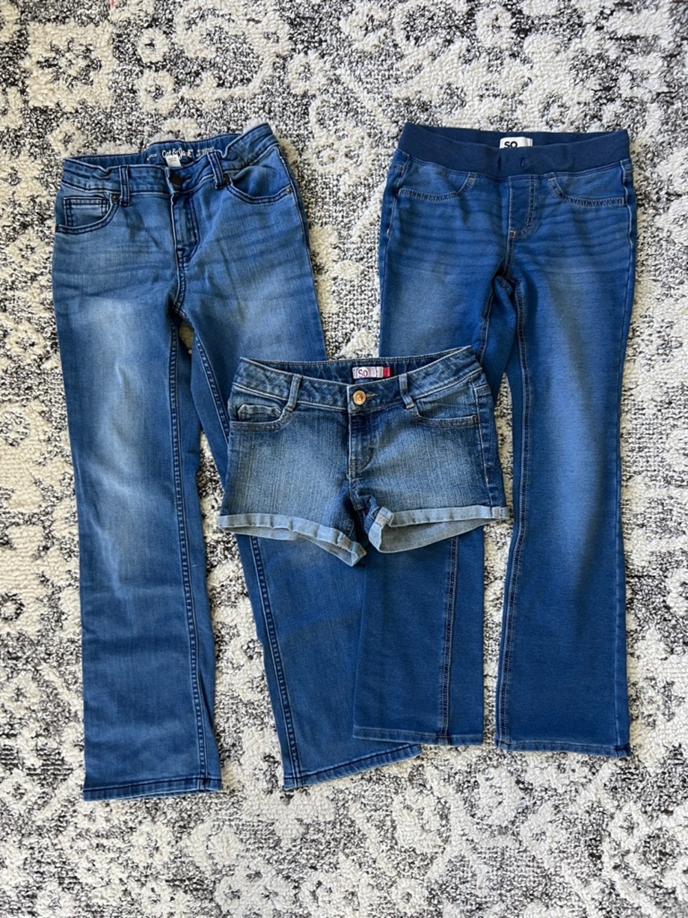 SO Girls' Blue Denim Boot Cut Jeans Trio